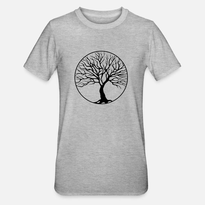 tree circle - Unisex Polycotton T-Shirt - heather grey