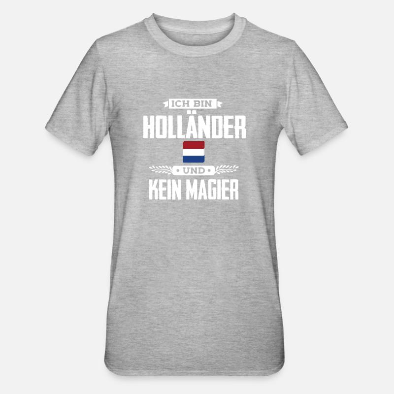 Ich bin Holländer - Unisex Polycotton T-Shirt - Grau meliert