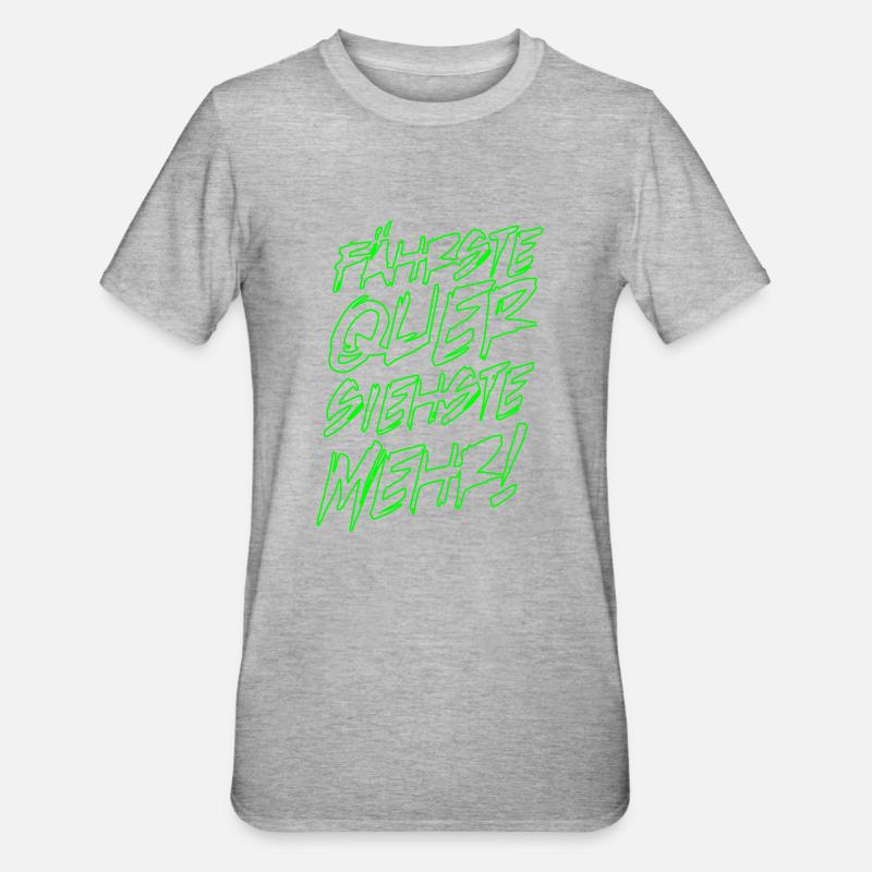 quer siehst du mehr - Unisex Polycotton T-Shirt - Grau meliert