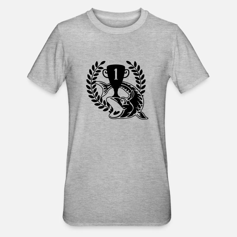 PecheurPoisson - T-shirt polycoton Unisexe - gris chiné