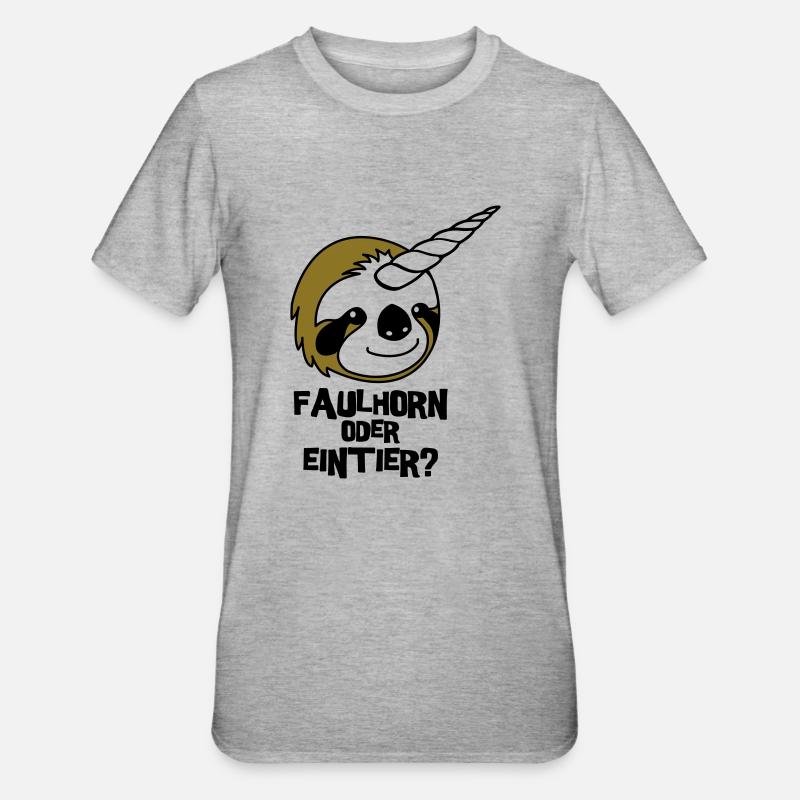 Faulhorn oder Eintier - Unisex Polycotton T-Shirt - Grau meliert