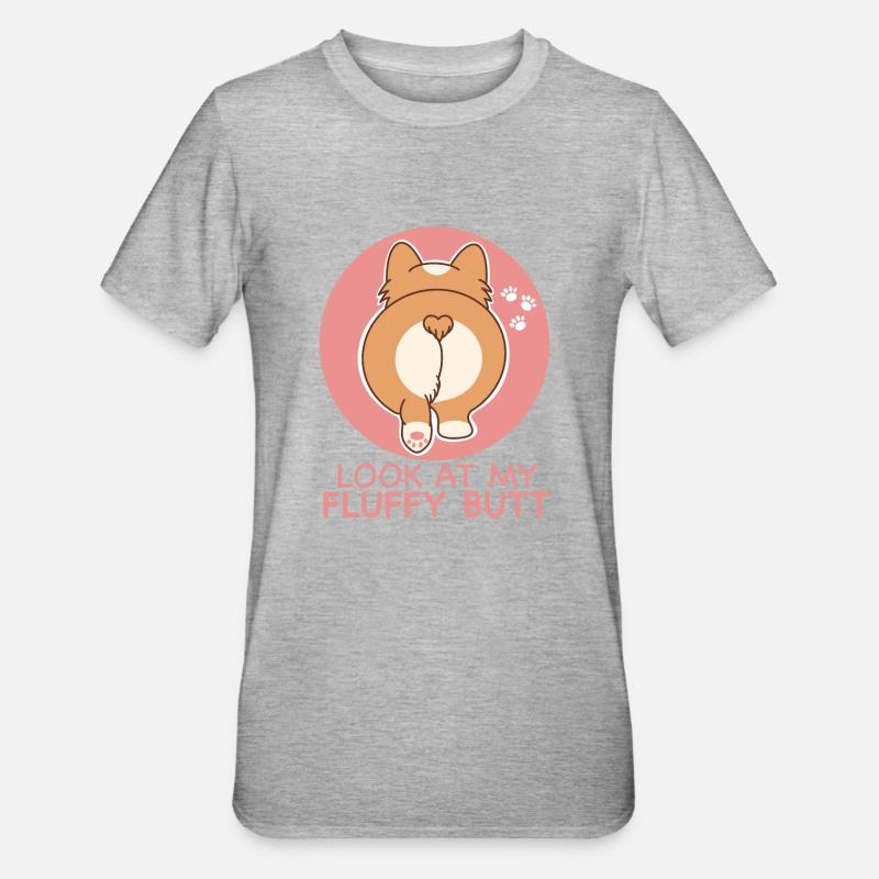 Corgi butt - T-shirt polycoton Unisexe - gris chiné