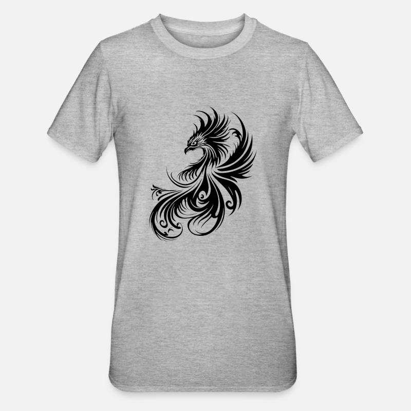 Phönix 02 - Unisex Polycotton T-Shirt - Grau meliert