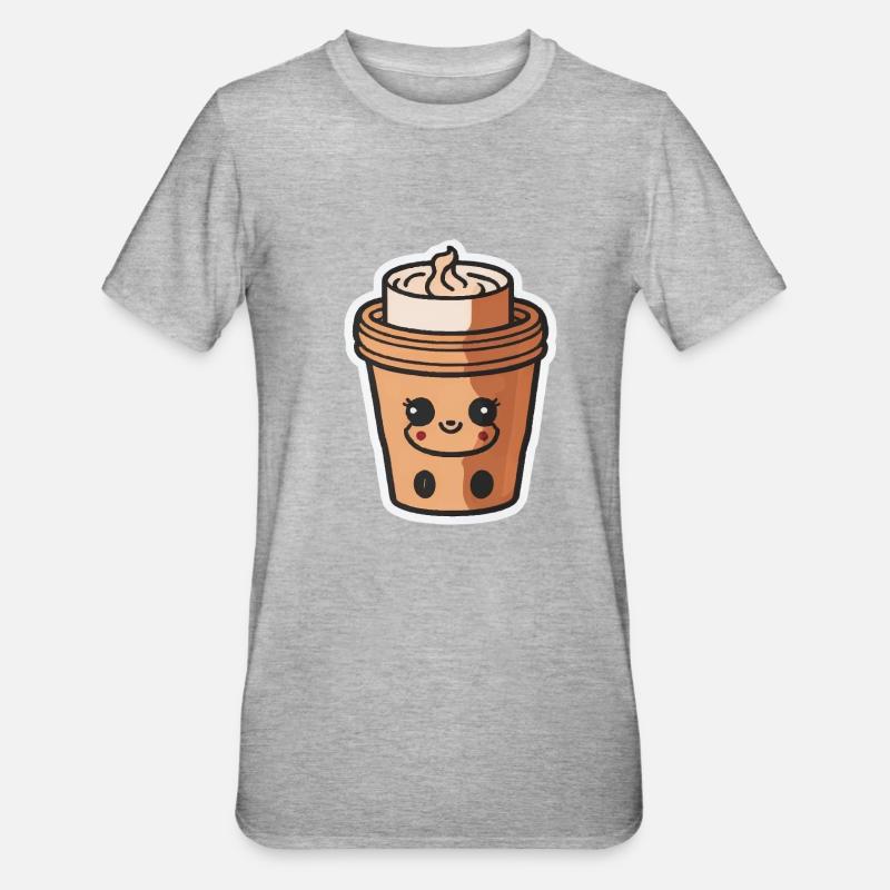 Café - T-shirt polycoton Unisexe - gris chiné