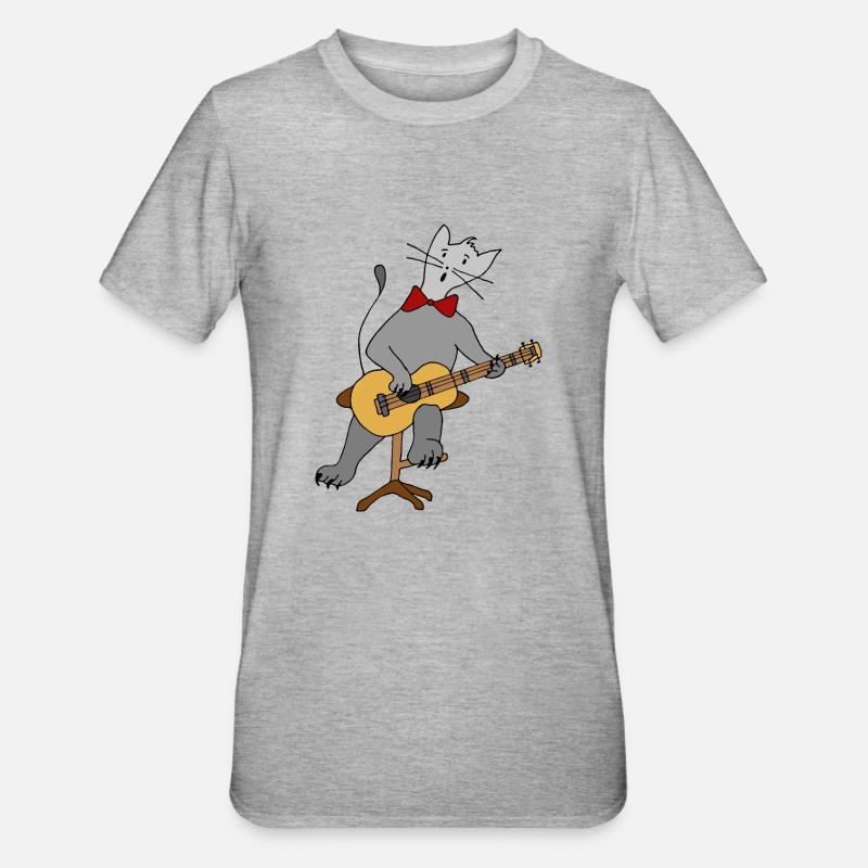 Chat - T-shirt polycoton Unisexe - gris chiné