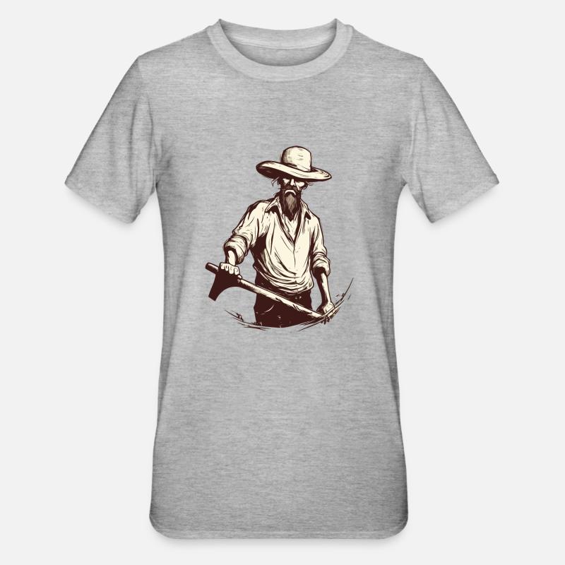 Wütender Bauer Nr. 2 - Unisex Polycotton T-Shirt - Grau meliert