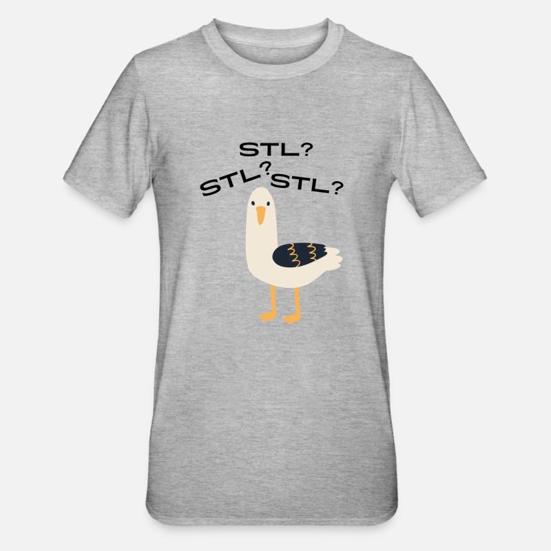 Möwe STL? - Unisex Polycotton T-Shirt - Grau meliert