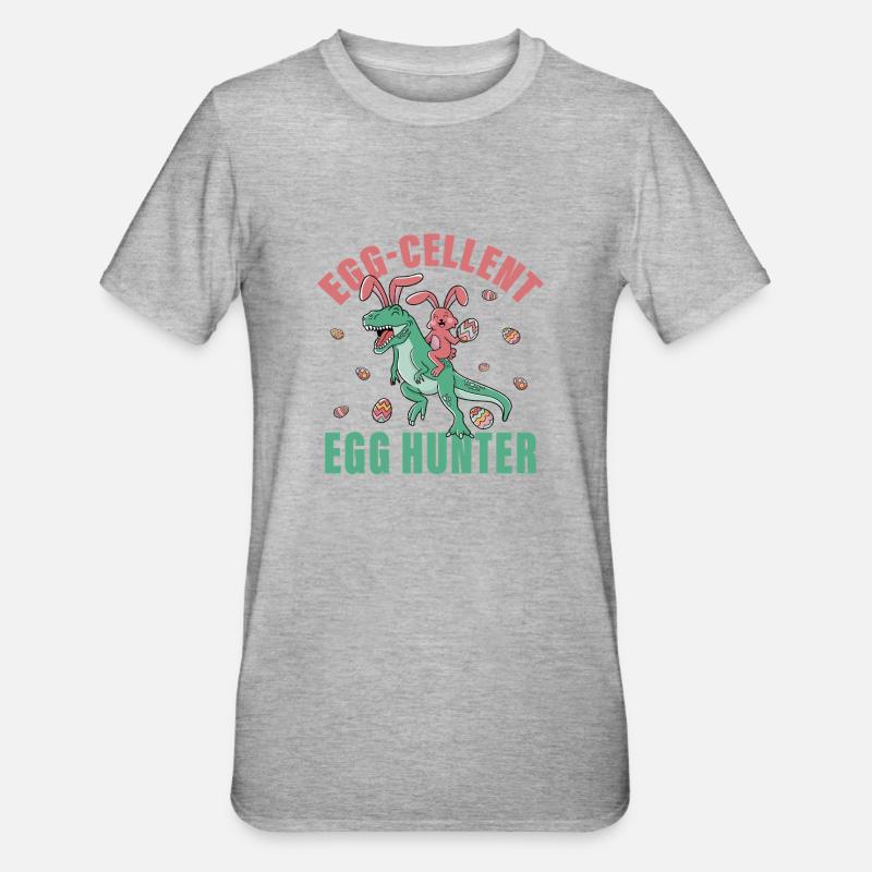 Eier-cellent Eierjäger - Unisex Polycotton T-Shirt - Grau meliert