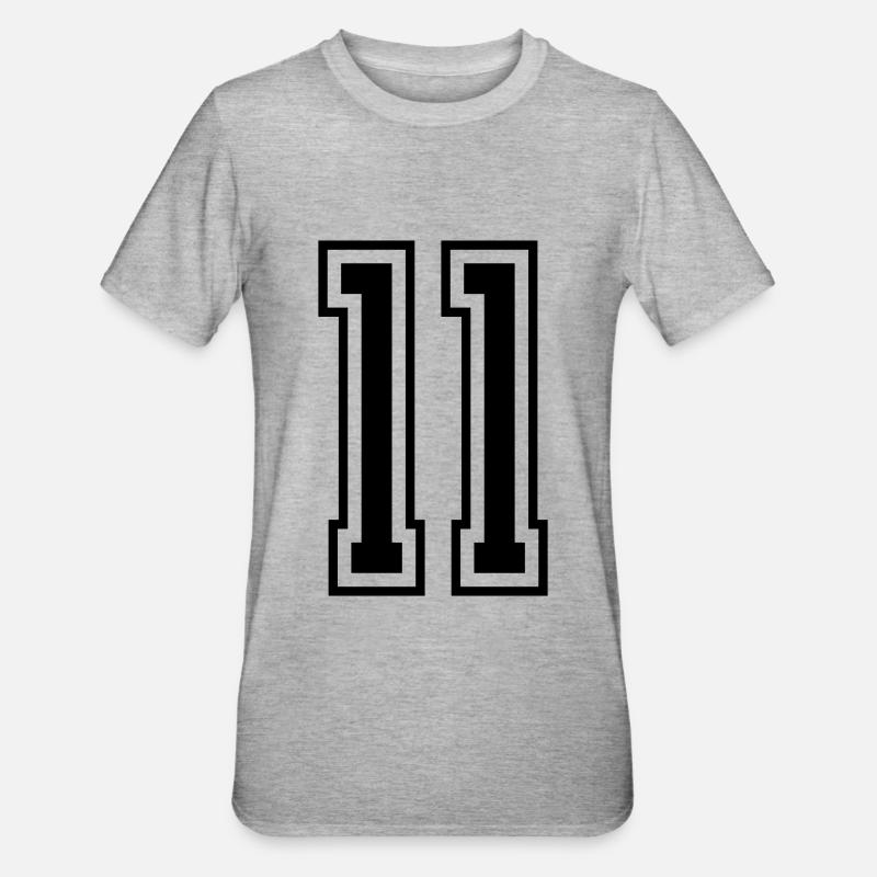 11 Numéro de numéro - T-shirt polycoton Unisexe - gris chiné