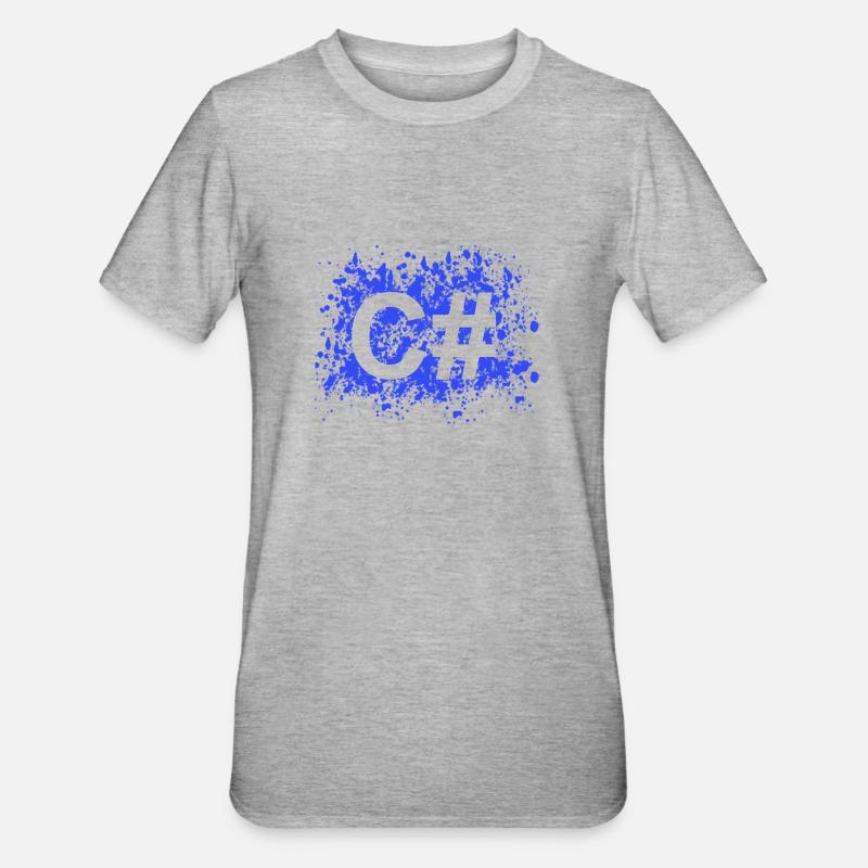 C# Programmierer Softwareentwickler Shirt - Unisex Polycotton T-Shirt - Grau meliert