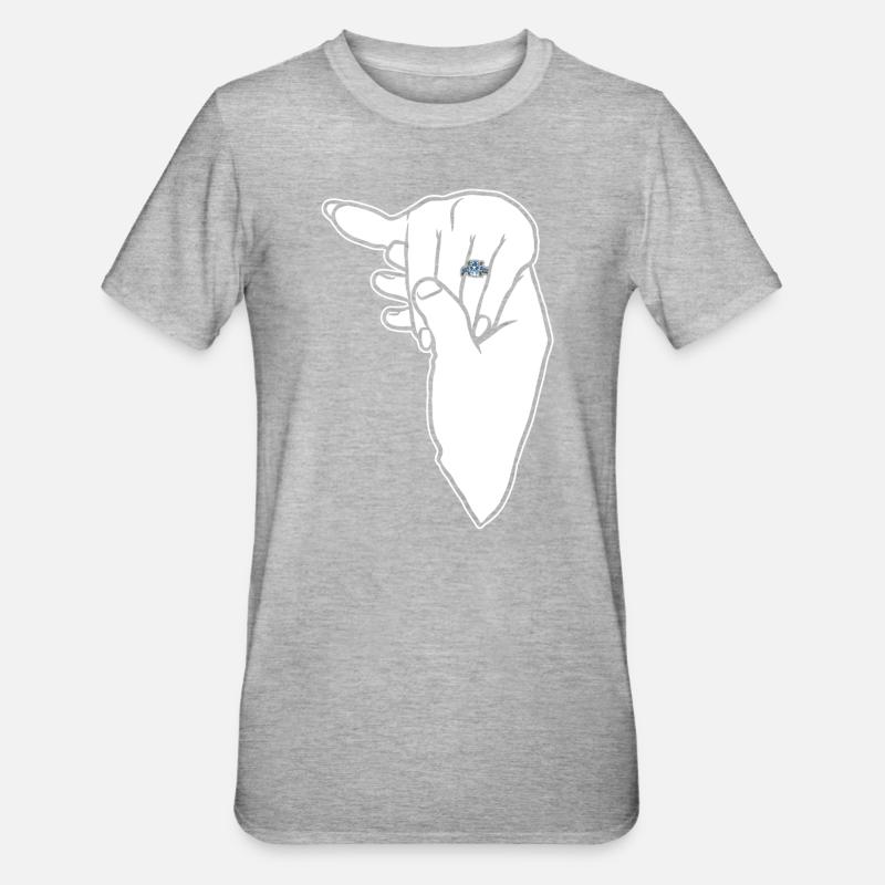 Engagement Wedding Ring Hand - Unisex Polycotton T-Shirt - heather grey