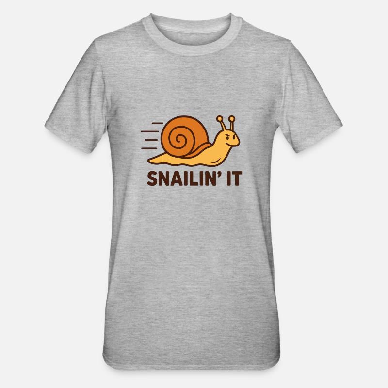 Snailin' It – Déterminé et rapide - T-shirt polycoton Unisexe - gris chiné
