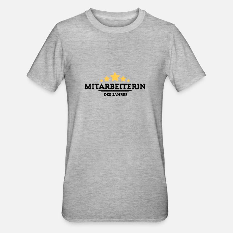mitarbeiterin des Jahres - Unisex Polycotton T-Shirt - Grau meliert