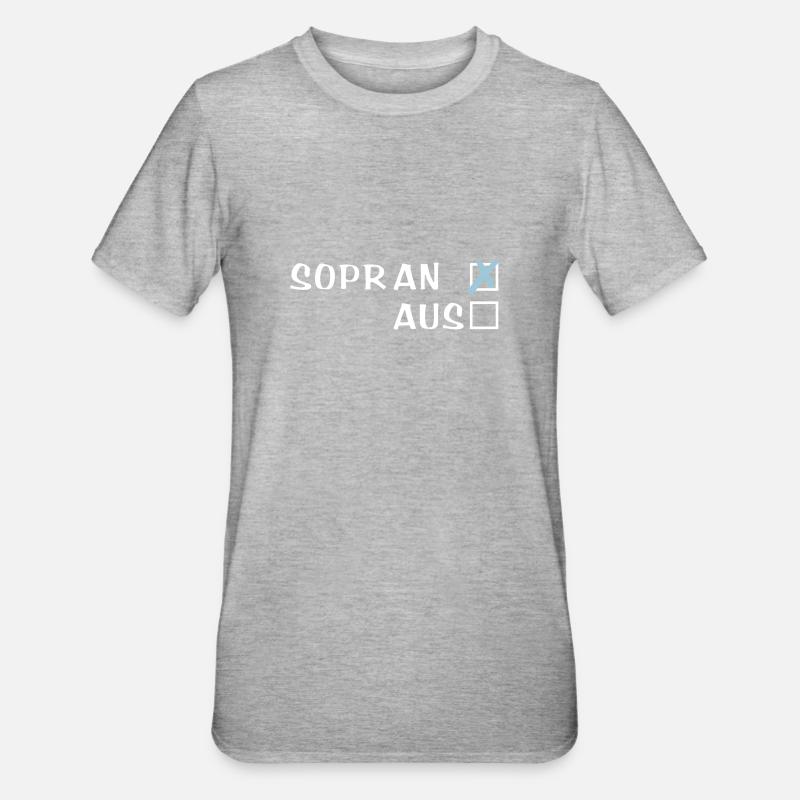 Sopr an oder aus - Unisex Polycotton T-Shirt - Grau meliert