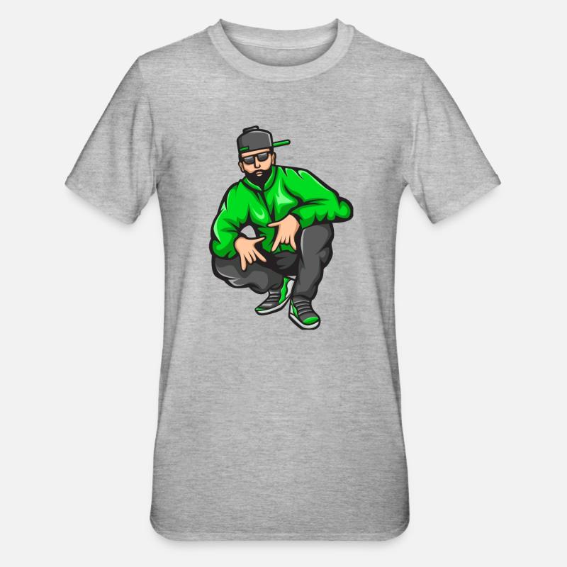 Bad Boy, Rap, Rapper, Rapper, Big Up - Maglietta unisex, mix cotone e poliestere - grigio melange