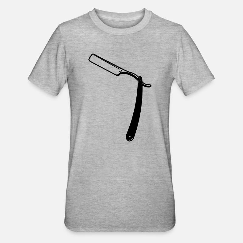 Razor open transparent shadow image - Unisex Polycotton T-Shirt - heather grey
