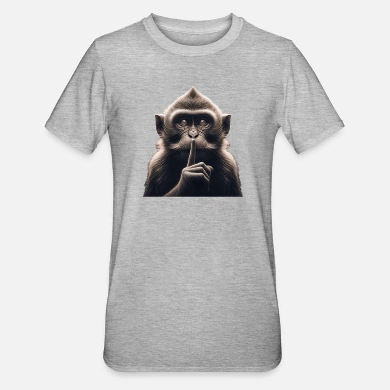 A Silent Monkey - Unisex Polycotton T-Shirt - heather grey