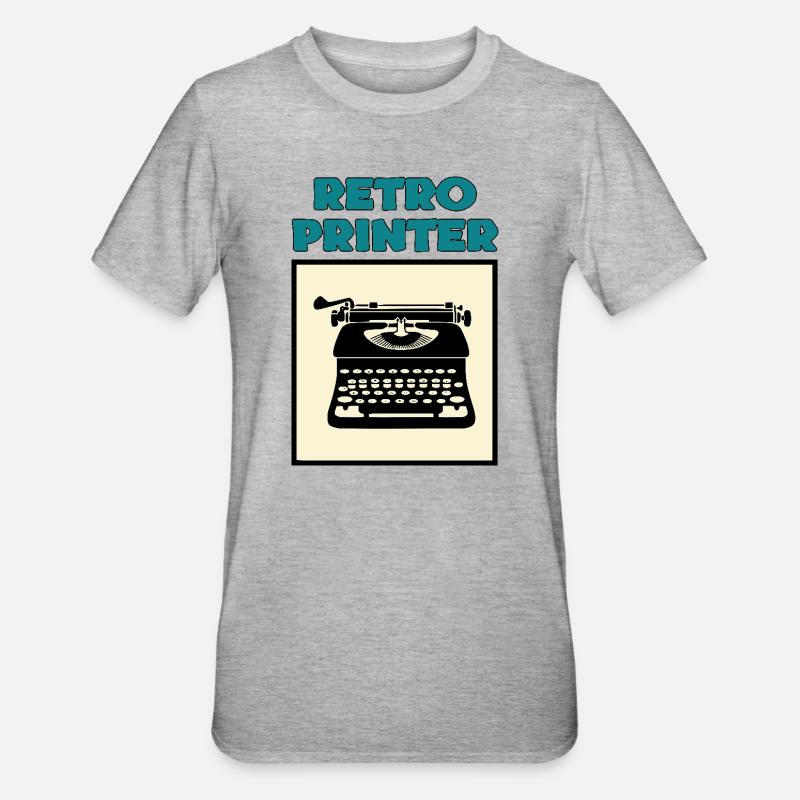 Retro printer - T-shirt polycoton Unisexe - gris chiné