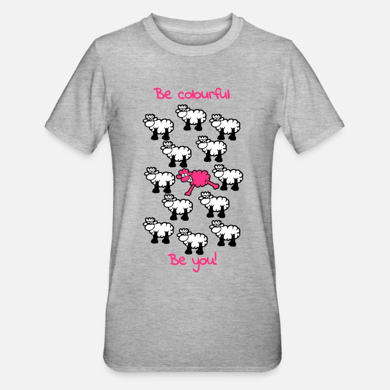be different - be colourful - Unisex Polycotton T-Shirt - Grau meliert