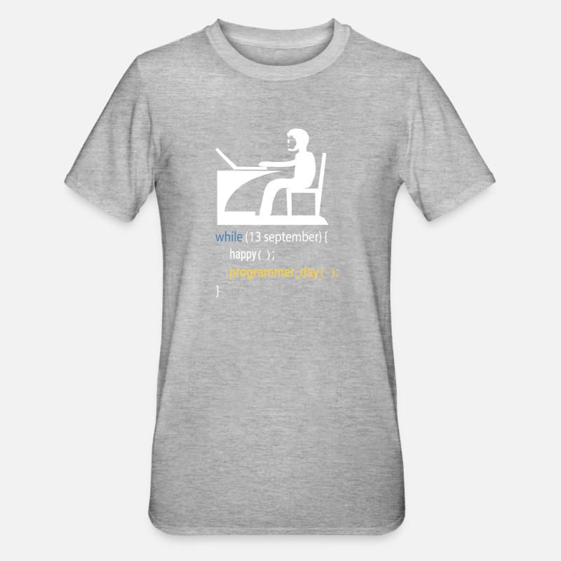 Softwareentwickler Programmierer Geschenk - Unisex Polycotton T-Shirt - Grau meliert