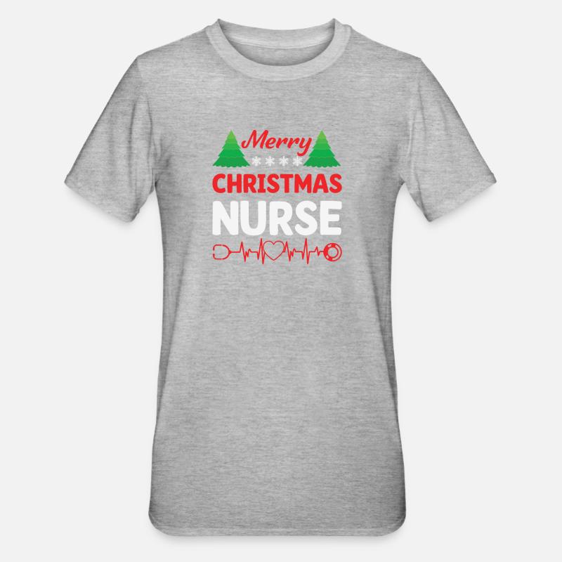 Infirmière de Noël - T-shirt polycoton Unisexe - gris chiné