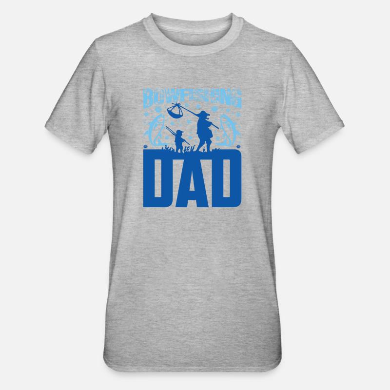 Bogenfischer Bogenfischen Bogenangeln Vater Papa - Unisex Polycotton T-Shirt - Grau meliert