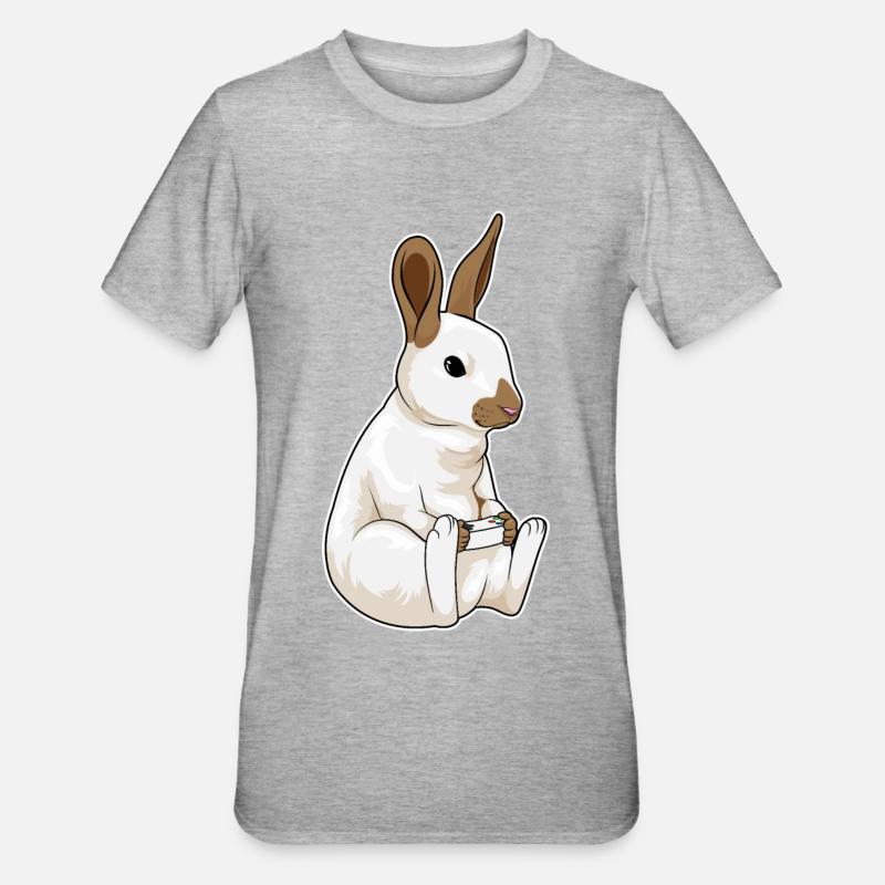 Bunny Gamer Controller - T-shirt polycoton Unisexe - gris chiné
