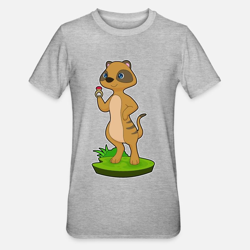 Erdmännchen Ring - Unisex Polycotton T-Shirt - Grau meliert