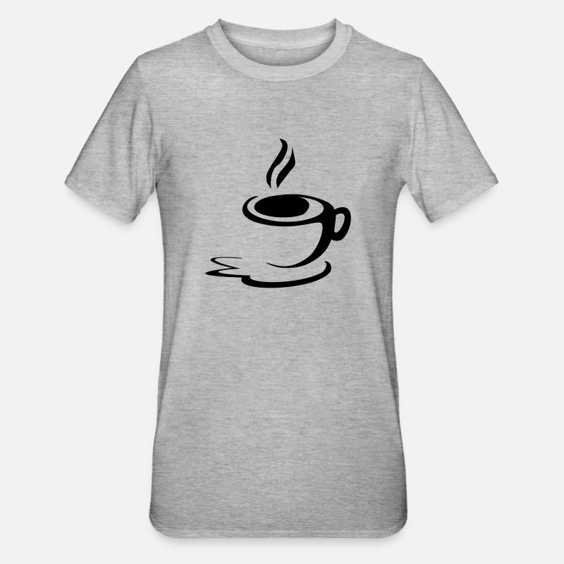Kaffeetasse - Unisex Polycotton T-Shirt - Grau meliert