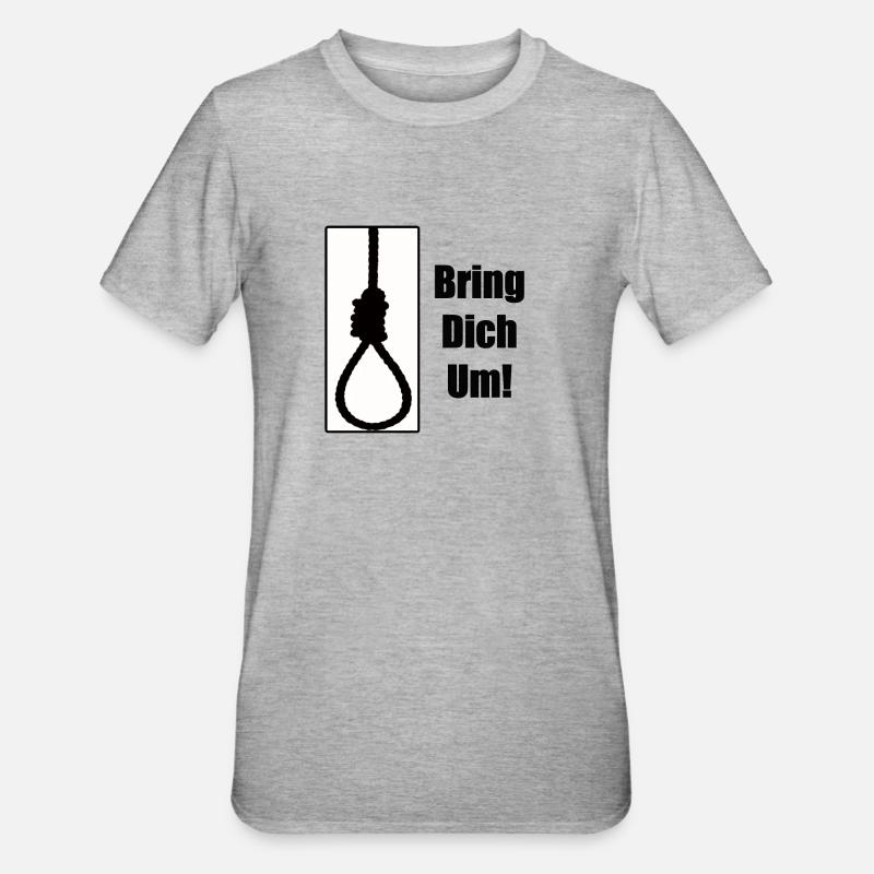 Bring dich um - Unisex Polycotton T-Shirt - Grau meliert
