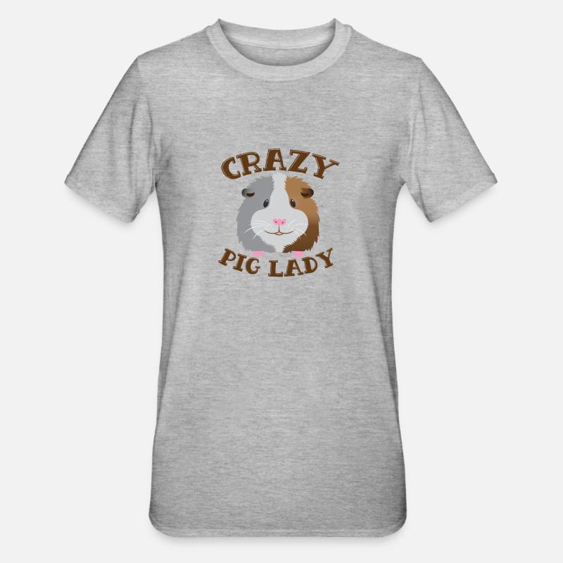Dame cochon dinde cochon - T-shirt polycoton Unisexe - gris chiné