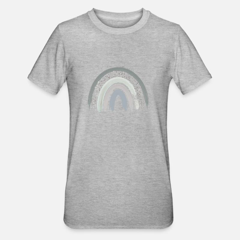 Regenbogen Boho Rainbow Baby Junge - Unisex Polycotton T-Shirt - Grau meliert