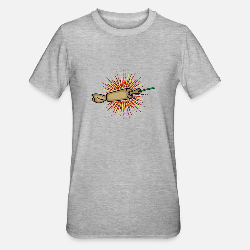 Spanish Cracker Explosion - Unisex Polycotton T-Shirt - Grau meliert