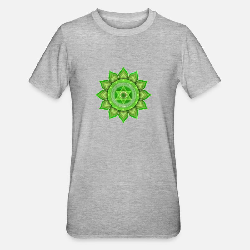 Chakra du cœur, Anahata - T-shirt polycoton Unisexe - gris chiné