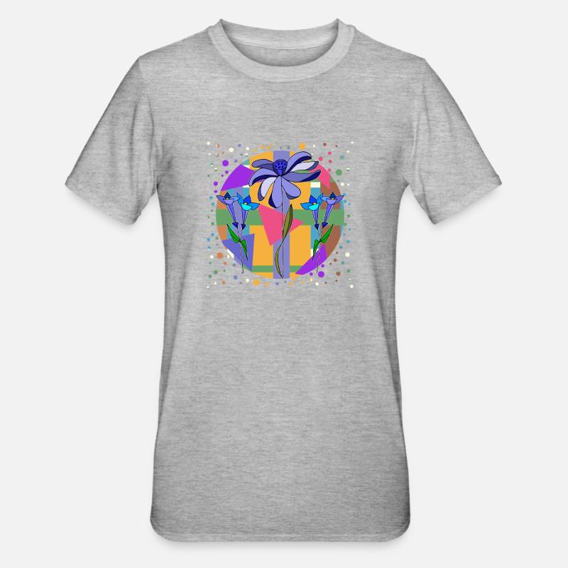 fleurs - T-shirt polycoton Unisexe - gris chiné