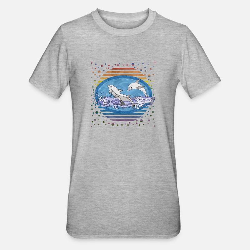 dauphins - T-shirt polycoton Unisexe - gris chiné