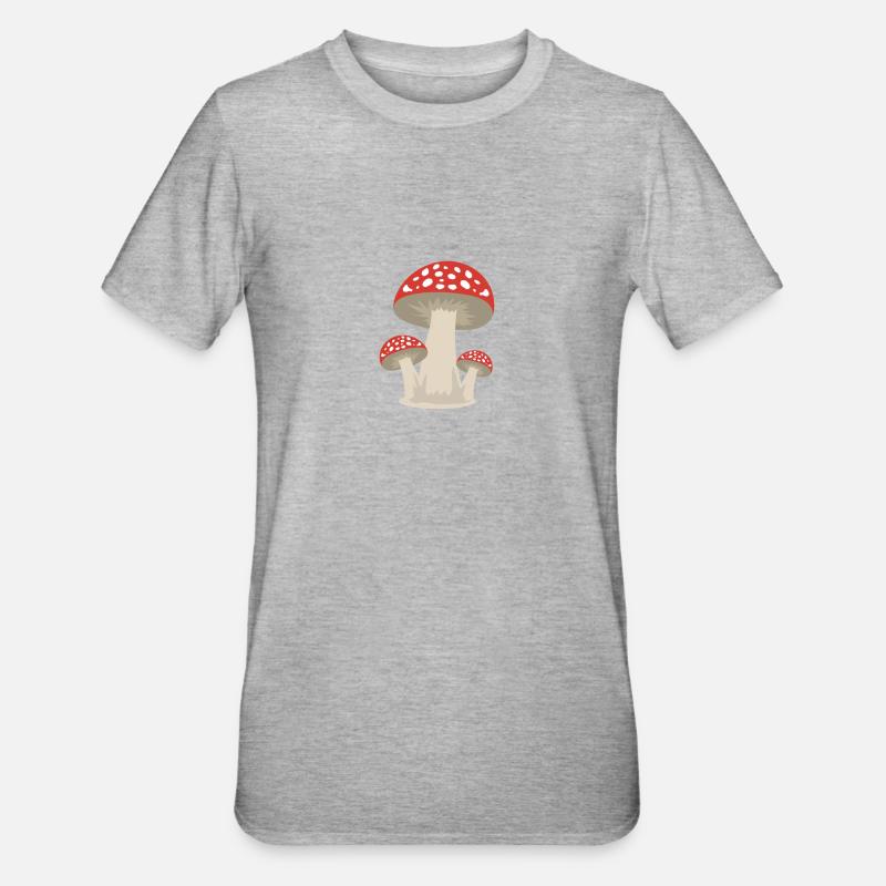 Mushroom lucky guy forest gift idea - Unisex Polycotton T-Shirt - heather grey