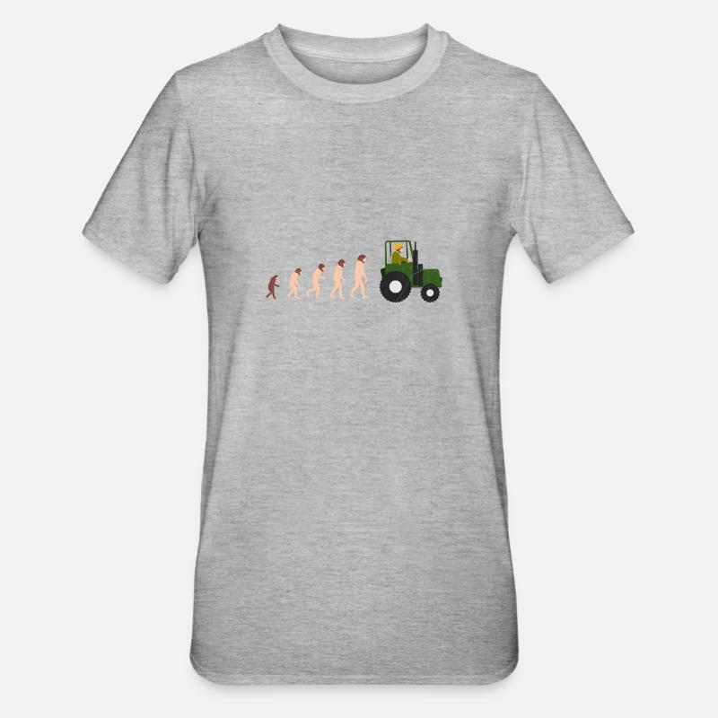 Evolution Bauer Lustige Geschenkidee - Unisex Polycotton T-Shirt - Grau meliert