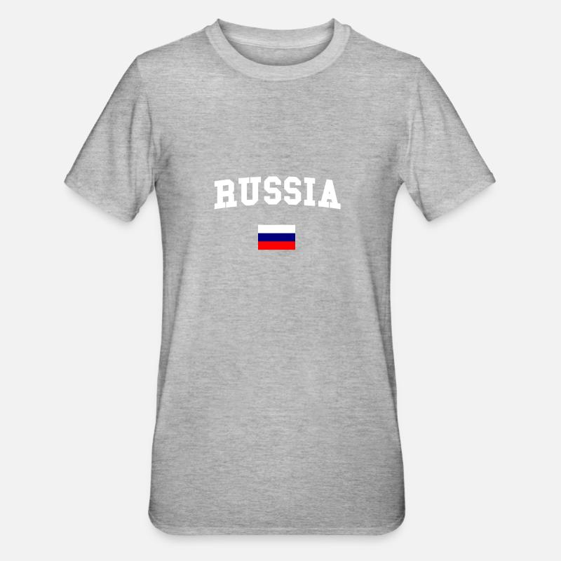 RUSSIE - T-shirt polycoton Unisexe - gris chiné