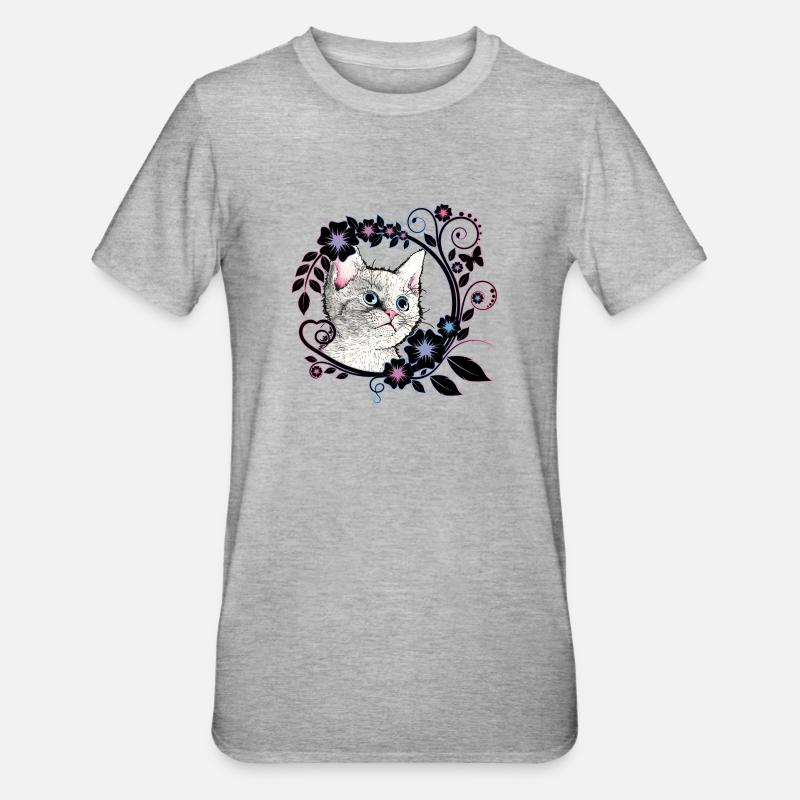 chat - T-shirt polycoton Unisexe - gris chiné