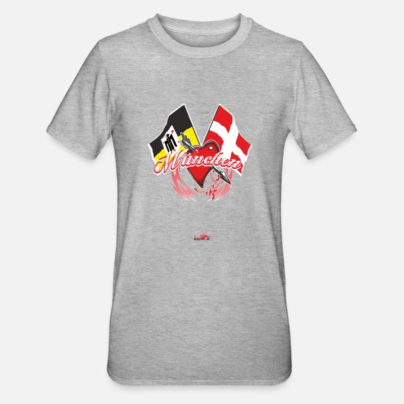 Afficher le drapeau - Munich - T-shirt polycoton Unisexe - gris chiné