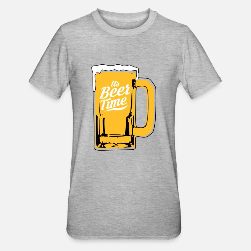 Bier Design - Unisex Polycotton T-Shirt - Grau meliert