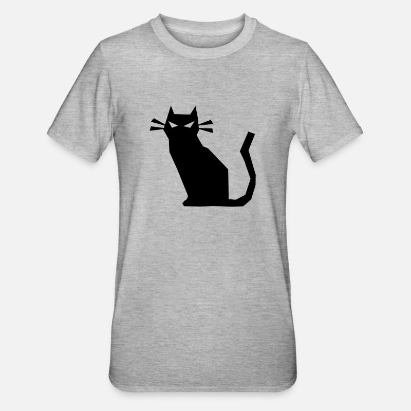 sharp cat evil - Unisex Polycotton T-Shirt - heather grey