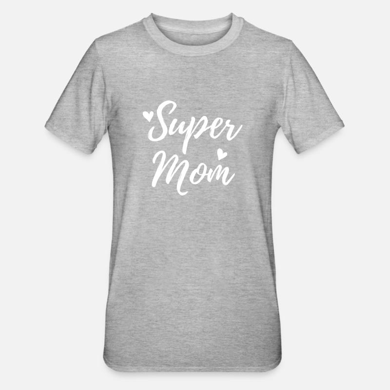 Super mor - Unisex polycotton T-shirt - grå meleret