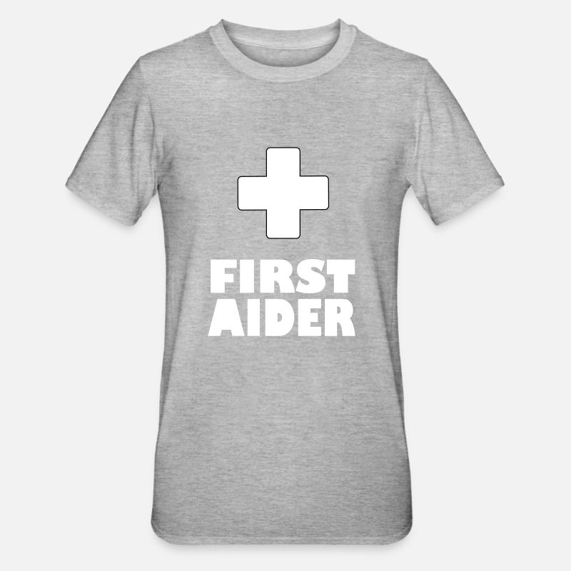 Ersthelfer - Unisex Polycotton T-Shirt - Grau meliert