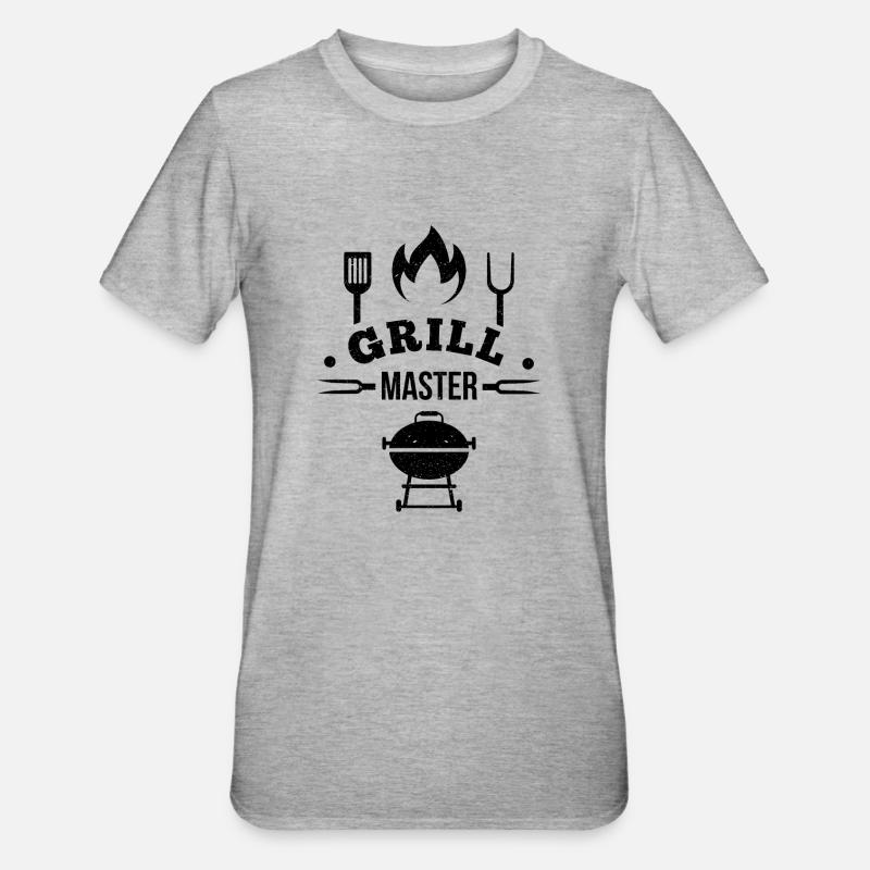 GRILLMASTER 1 BBQ / BBQ Gift - Unisex Polycotton T-Shirt - heather grey