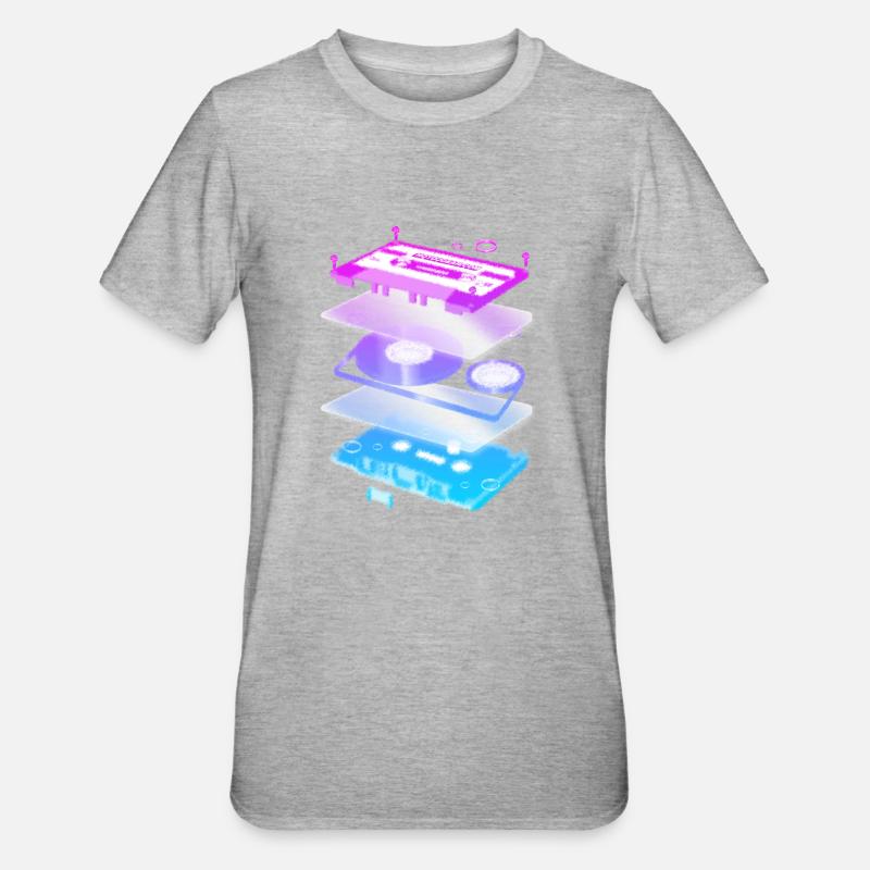 Cassette explosion - T-shirt polycoton Unisexe - gris chiné