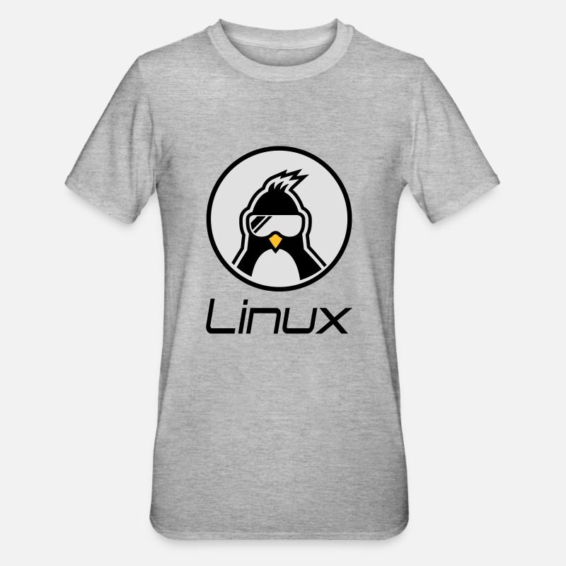 linux - Unisex Polycotton T-Shirt - heather grey