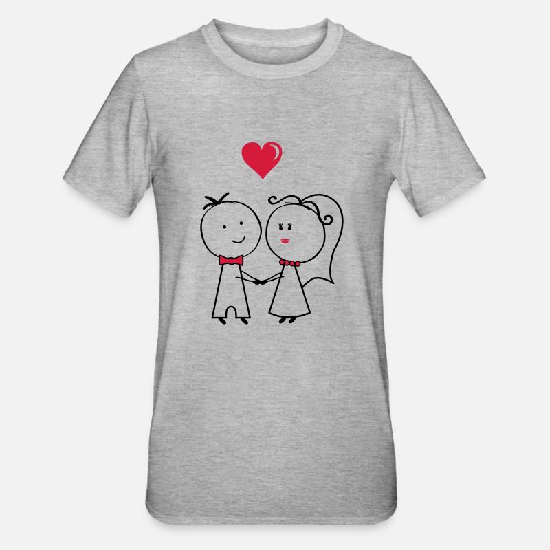 ehepaar_2 - T-shirt polycoton Unisexe - gris chiné
