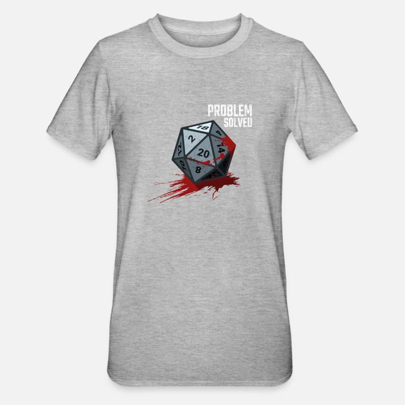 D20 Cube - Problem solved - Unisex Polycotton T-Shirt - heather grey